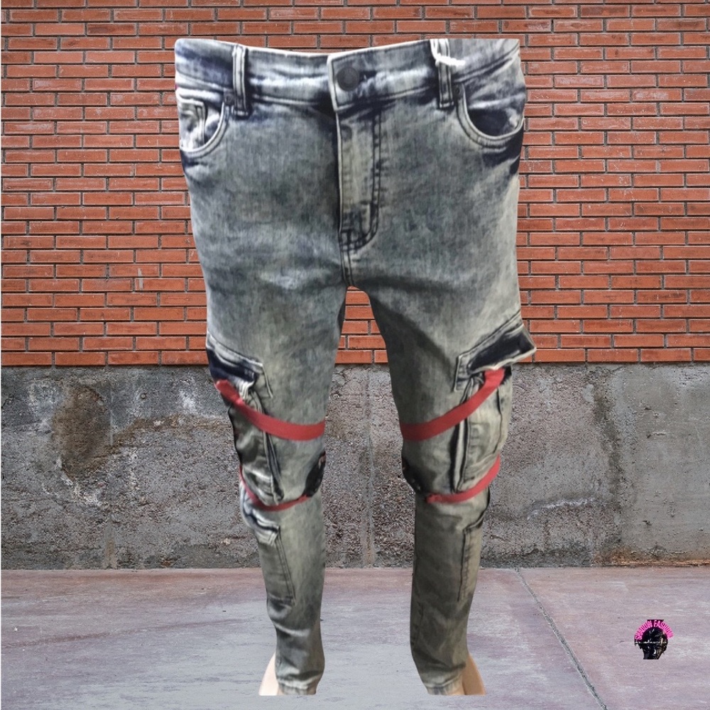 MENS STRAPPED JEANS